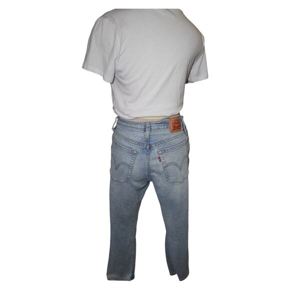 Levi’s 501 Distressed Light Wash Jeans Size 28L28 Women’s High Rise Straight - Picture 4 of 12